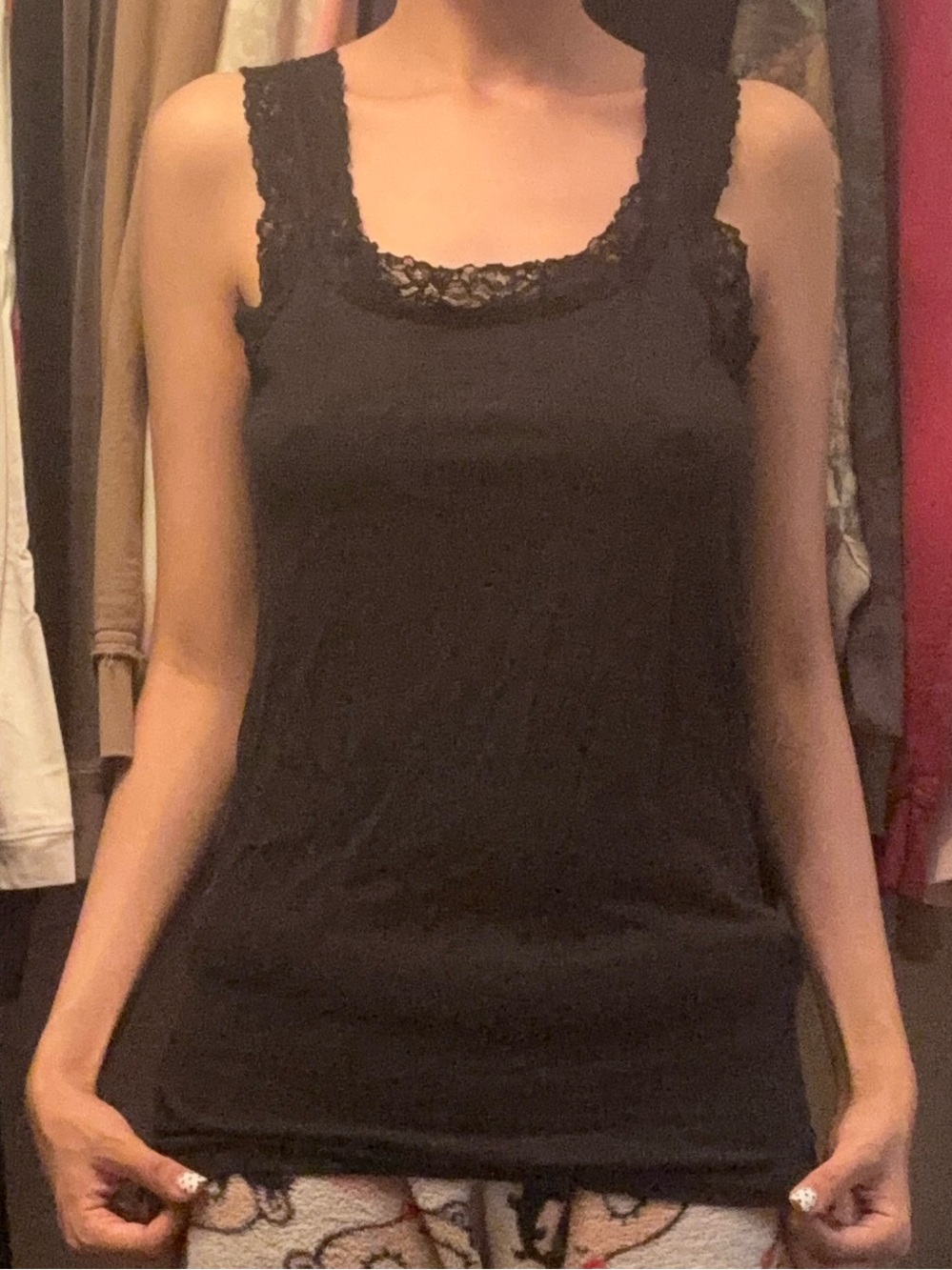 size small H&M black lace tank top